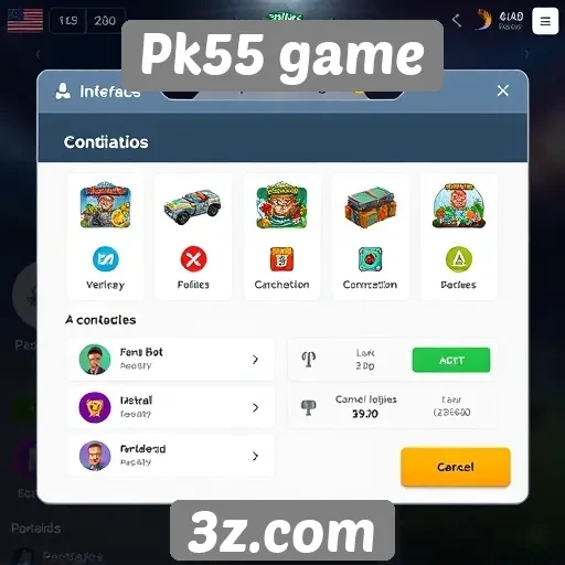 Análise da interface do usuário no Pk55 game